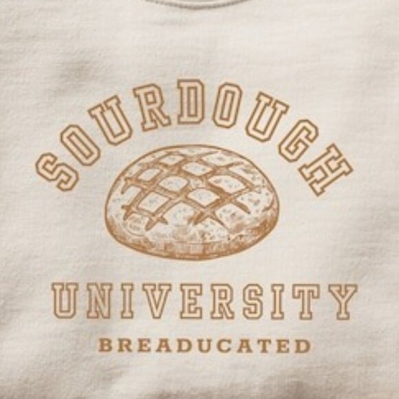 Sourdough University Funny Breaducated Crewneck Sweatshirt Baking Pun Cozy 17 - Picture 2 of 6